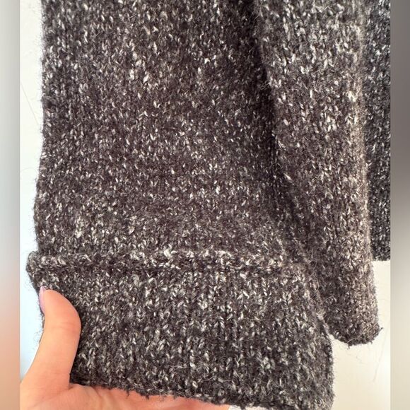 Anthropologie Black and Gray Marled V-Neck Sweater XS - Picture 4 of 7